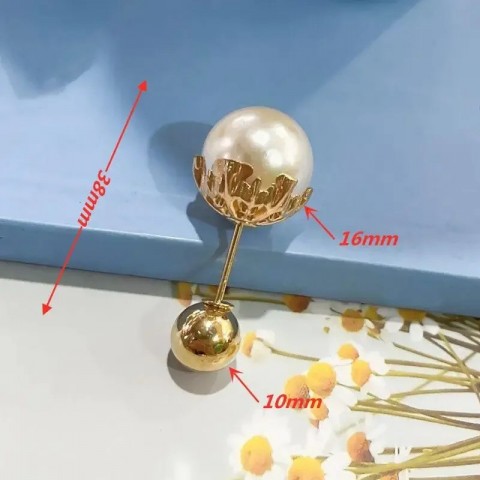 Womens Elegant Tight Waistband Pin Double Pearl Brooch Metal Lapel Cardigan 241210