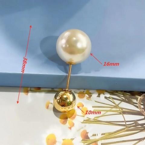 Womens Elegant Tight Waistband Pin Double Pearl Brooch Metal Lapel Cardigan 241210