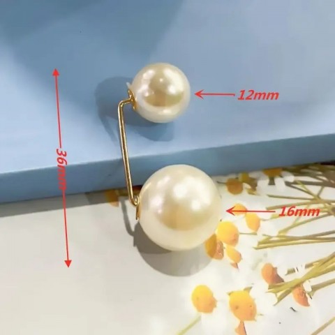 Womens Elegant Tight Waistband Pin Double Pearl Brooch Metal Lapel Cardigan 241210