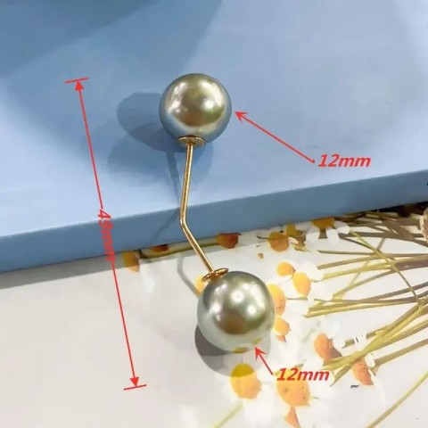 Womens Elegant Tight Waistband Pin Double Pearl Brooch Metal Lapel Cardigan 241210