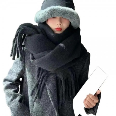 Luxury Women's Winter Scarf - Thick Tassel, Soft & Warm