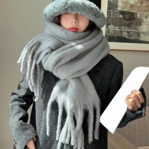 Luxury Women's Winter Scarf - Thick Tassel, Soft & Warm
