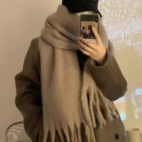 Luxury Women's Winter Scarf - Thick Tassel, Soft & Warm