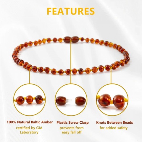 Baltic Amber Pendant Necklace for Adults, Handcrafted in Lithuania, Lab-Tested