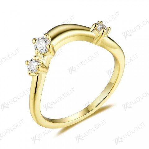 Kuololit 0.22CTW Round Cut Women's 18K 14K 10K 925 Silver White Gold Anniversary Wedding Band
