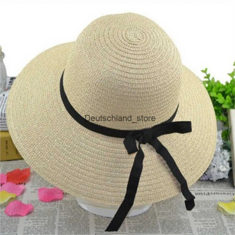 Q250116 Wide Brim Breathable Straw Sun Hat for Men & Women