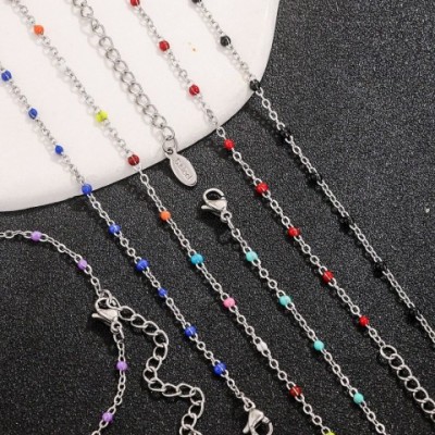 Charm Bangle Bracelets with Enamel Cross Charms in Titanium Steel
