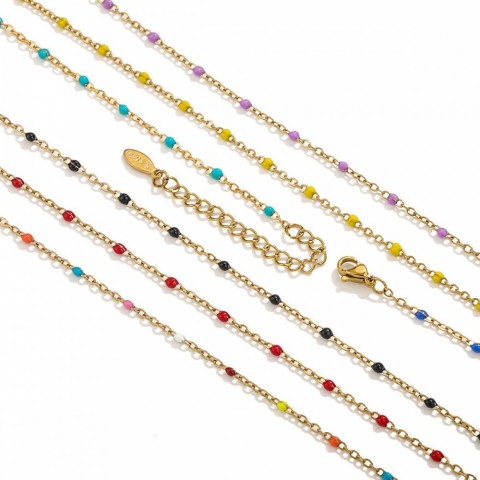 Charm Bangle Bracelets with Enamel Cross Charms in Titanium Steel