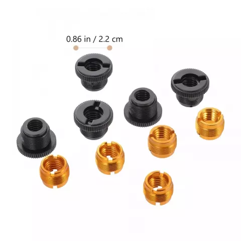 10-Piece Universal Mic Stand Adapter Boom Arm Conversion - Black & Golden