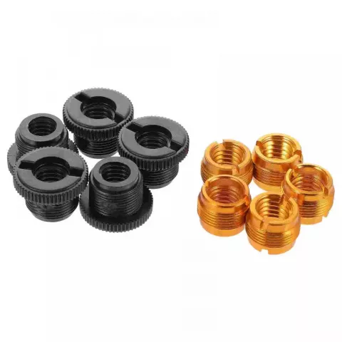 10-Piece Universal Mic Stand Adapter Boom Arm Conversion - Black & Golden