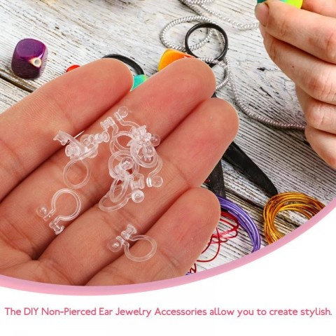 Clear Clip-On Earring Converters 50Pcs for Men's Gold Accessories