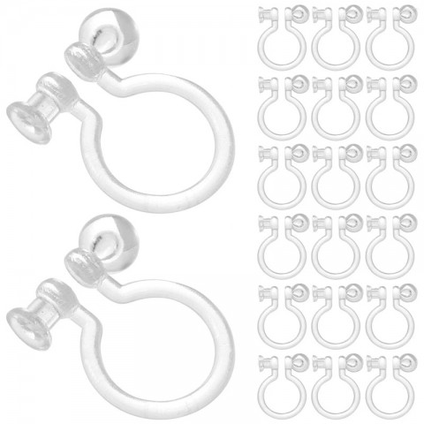Clear Clip-On Earring Converters 50Pcs for Men's Gold Accessories