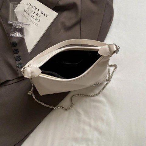 Drawstring Women's PU Shoulder Bag with Multi-Pockets and Zipper Closure