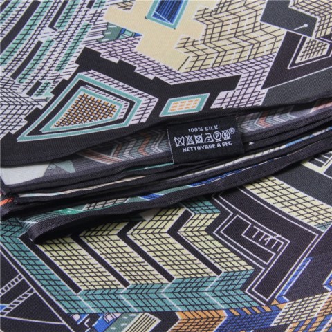 Silk Shawl for Women with Cityscape Print