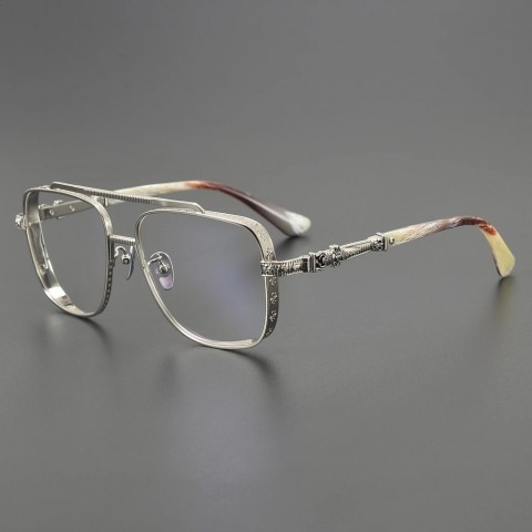 Mens Alloy Square Glasses Frame for Myopia, High Quality Prescription Sunglasses