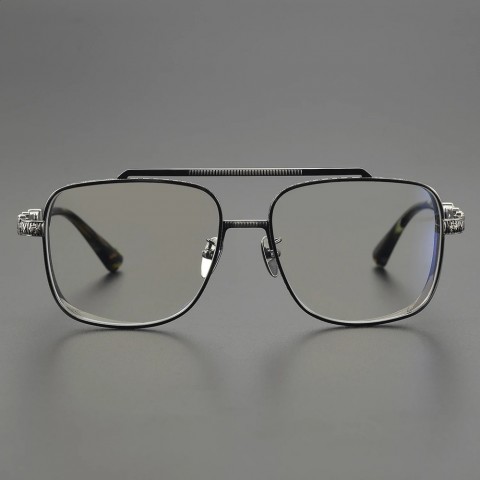 Mens Alloy Square Glasses Frame for Myopia, High Quality Prescription Sunglasses
