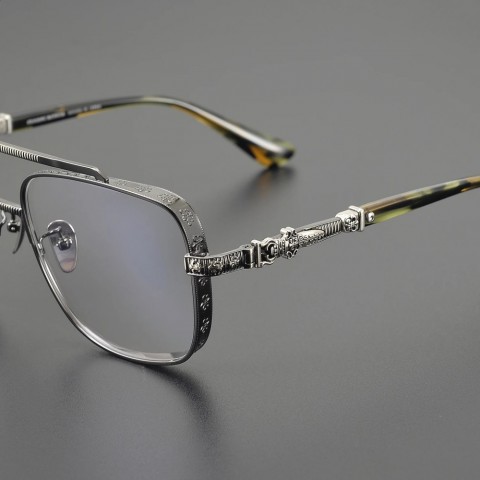 Mens Alloy Square Glasses Frame for Myopia, High Quality Prescription Sunglasses