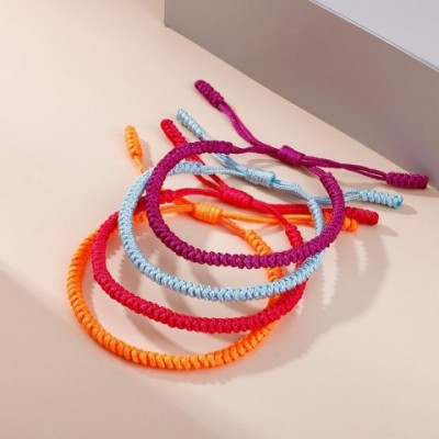 Tibetan Buddhist Red Braided Woven Prayer Bracelet for Men and Women