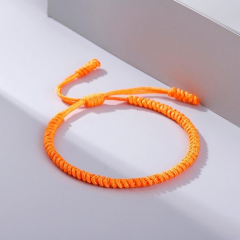 Tibetan Buddhist Red Braided Woven Prayer Bracelet for Men and Women